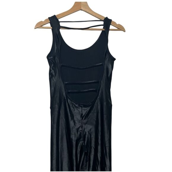 KORAL Jet Infinity Jumpsuit Women’s Size Medium Black Strappy Back Glossy - Picture 6 of 10